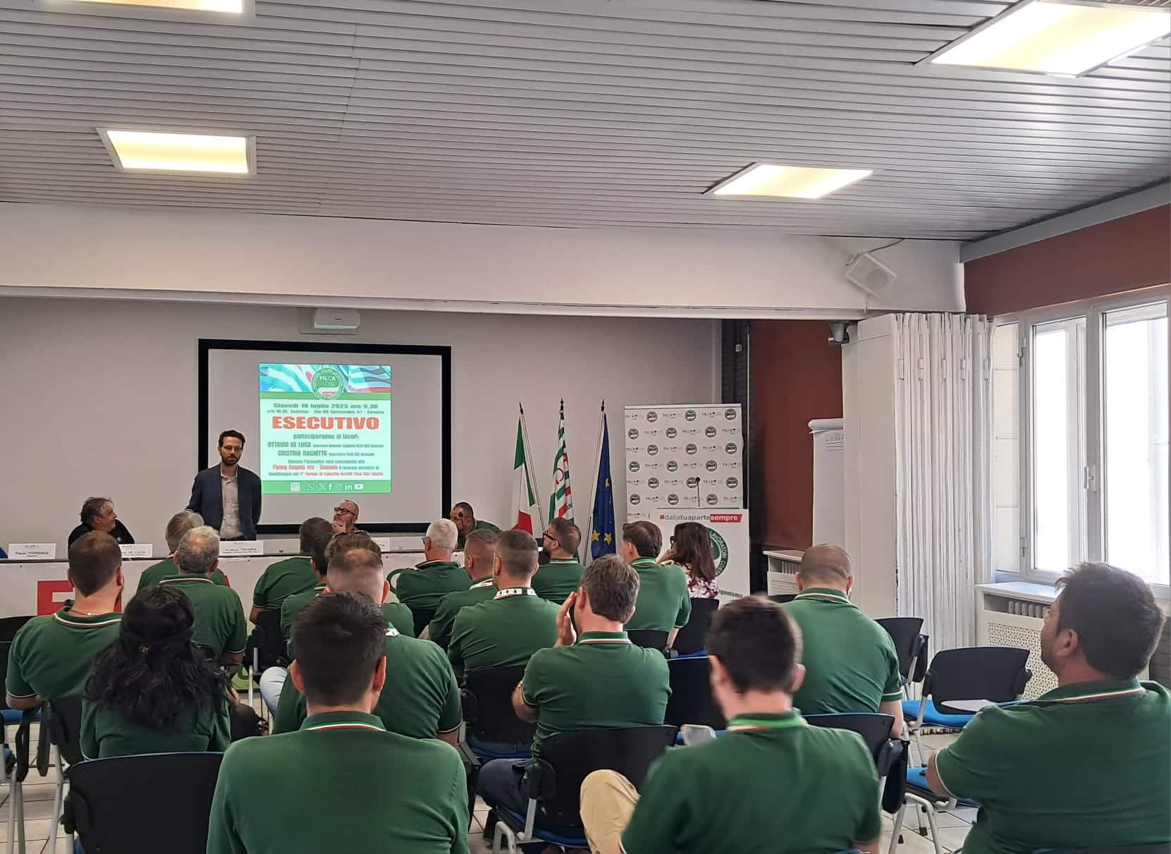 Riccardo Rossano presenta Flying Angels agli iscritti Filca CISL